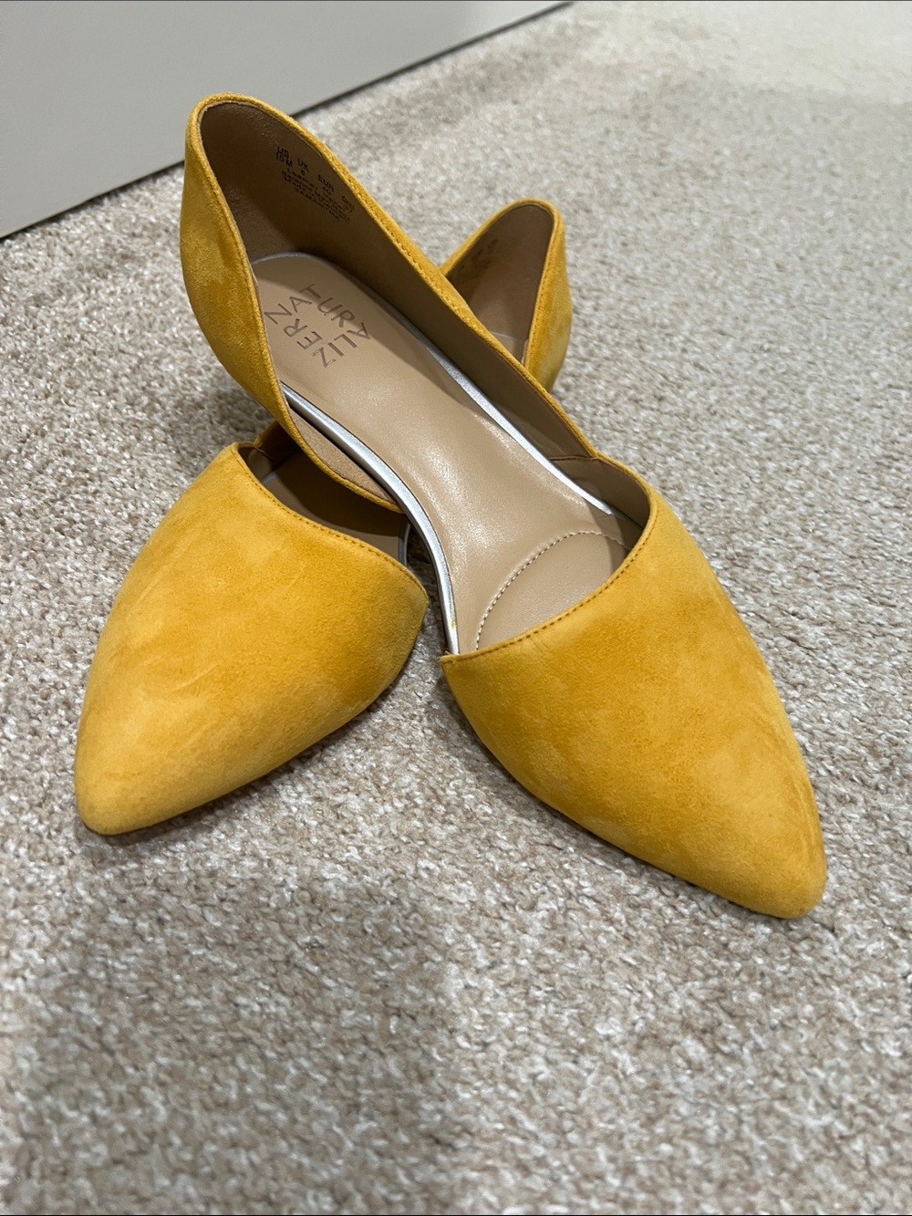 Naturalizer Mustard Yellow Pointed D'Orsay Flats